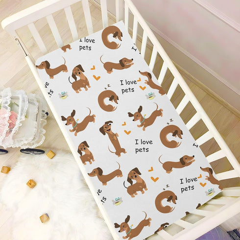 39 27 5In, g344136908p821c876s1913 vvfelixl Crib Sheets for Boys Girl Dachshund Dogs Breathable Mini Crib Mattress