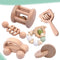 6 Pieces Toy Set- Wooden Baby Toys for Babies 0-6 Months,Wooden Toys