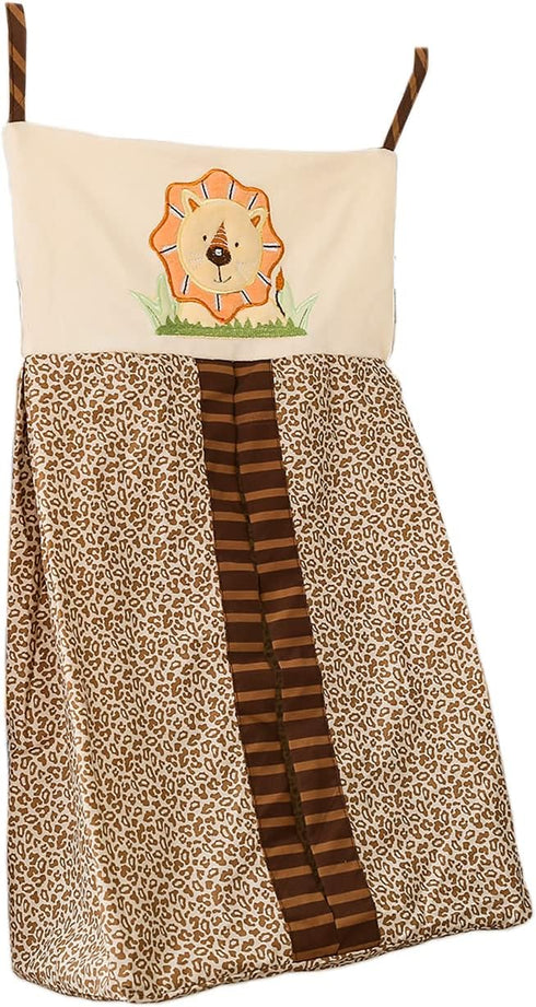 CribMATE African Lion Themed Diaper Organizer (Golden-Brown, Animal Print)