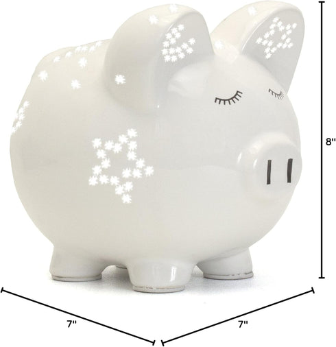 Child To Cherish Hand-Painted White Night Light Piggy Bank