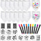 Jutom 38 Pcs DIY Baby Bibs Decorating Sets, 14 White Baby Bibs, 10 Fabric Paint Markers, 14 Stencils