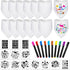 Jutom 38 Pcs DIY Baby Bibs Decorating Sets, 14 White Baby Bibs, 10 Fabric Paint Markers, 14 Stencils