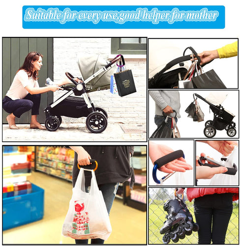 XINHUISHQZ Mommy, 2 Stroller Hooks by Baby,Large Stroller Hooks for pcs Carabiner Stroller Hook Organizer for Hanging
