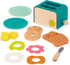 B. toys Mini Chef Toaster Playset - 14pc Pretend Play Breakfast Set with Pop-Up Toast & Sounds for Ages 3+