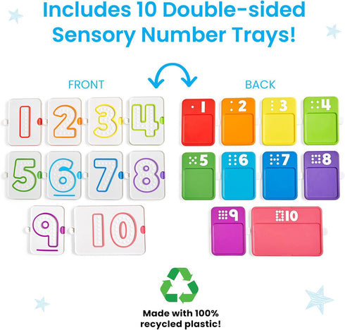 hand2mind Counting Sensory Number Trays, Learning Numbers for Kids, Fine Motor Activities, Toys for Sensory Seeking