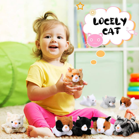 8 5 Inch Sumind Pcs Cat Stuffed Animals Bulk Plush Pets Cute Assorted Plush Cats Horse for Birthday Halloween Christmas