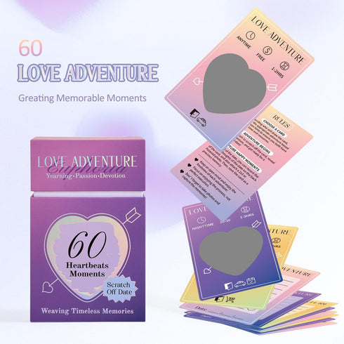 60 Date Ideas Card Games for Couples - Unique Date Deck Scratch Off Cards, Great Couples Gifts for Boyfriend