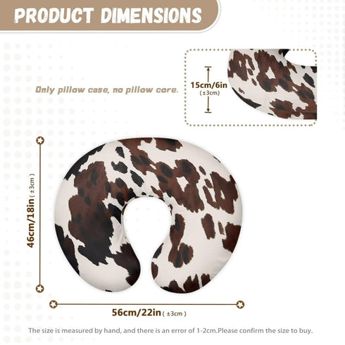 Suhoaziia Brown Cow Print Breast Feeding Pillow Covers for Newborn Soft Comfortable Nursing Pillowcase with Hidden