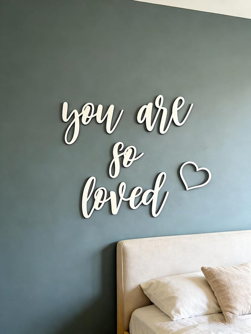 QWTOWFM You are so loved Small Quote Wall Sign,Wood Sign Home Decor,Nursery Crib Boy Room Office Home Wall Art Baby