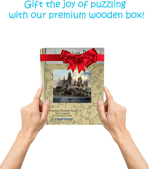 Harry Potter Puzzle for Adults, Quality Wood A3 Hogwarts Castle with 158 Pieces, Unique Jigsaw Family Game