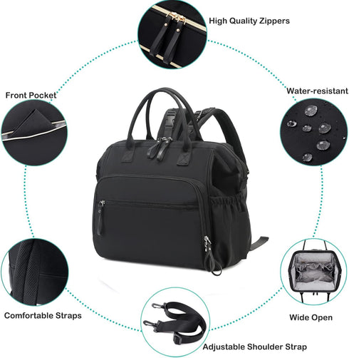 14 3 LORADI Large Diaper Bag Tote, Pockets Stylish Baby Bag with Stroller Clips and Insulated Pockets, Baby Shower