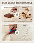 50x50, 1.5 Joypony Baby Play Mat for Floor Thick Vegan Leather Crawling Mat with Removable Cover, Waterproof Playpen