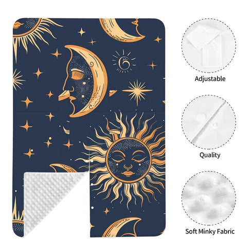 CQMZJHU Moon Sun Stars Night Sky Baby Car Seat, Rain Shelter, Multifunctional Nursing Cover for Newborns, Mother Care
