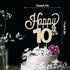 LINGTEER Happy 10th Birthday Gold Rhinestone Cake Topper - Cheers to 10 Years Old Party Centerpieces Decorations