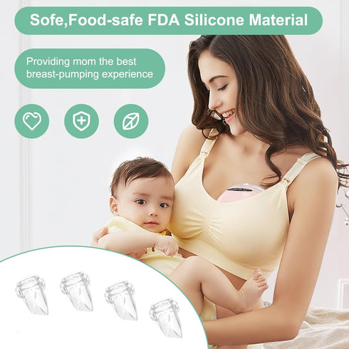PDFans 4pcs Mommed S21/S19/S18 Duckbill Valve Wearable Breast Pump Replacement Parts Compatible with Electric Electric