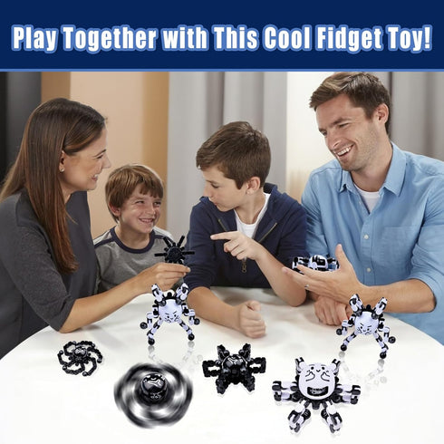 8-12 Transformable Fidget Spinners Toys for Adults and Kids,Cool Fingertip Gyros,Sensory Toys for Teens Boys Age ADHD