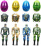 4 Pack Jumbo Soldier Deformation Easter Eggs - Toys Inside for Kids, Boys, Girls Easter Gifts, Basket Stuffers