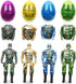 4 Pack Jumbo Soldier Deformation Easter Eggs - Toys Inside for Kids, Boys, Girls Easter Gifts, Basket Stuffers
