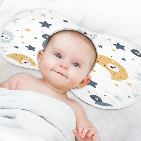 YETTASBIN Bear Muslin Baby Burp Cloth, Super Soft Absorbent Cotton Burp Rag Baby Bibs Feeding Cloth for Newborn Boys