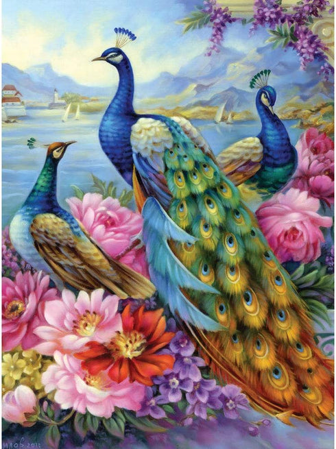 Bits and Pieces - 300 Piece Jigsaw Puzzle for Adults - ‘Peacocks’ by Artist Oleg Gavrilov - 18” x 24”
