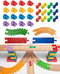 Wooden Train Track Accessories Set, 32 pcs Track Connector, Compatible with All