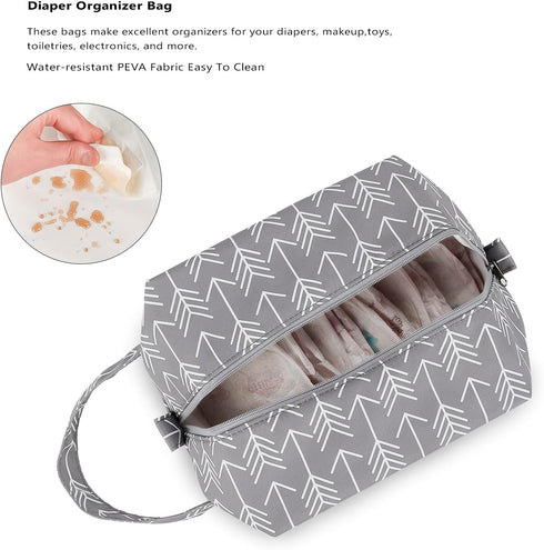 Wet Dry Bags for Baby Cloth Diapers - Waterproof Pod Hanging Diaper Bag Reusable, Washable for Baby Stroller, Diaper