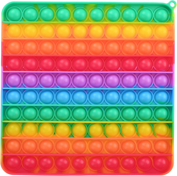 Big Size Pop Sensory Fidget Toys, Push Bubble Fidget Sensory Toys, 7.87 Inch, 100 Bubbles, Rainbow Color