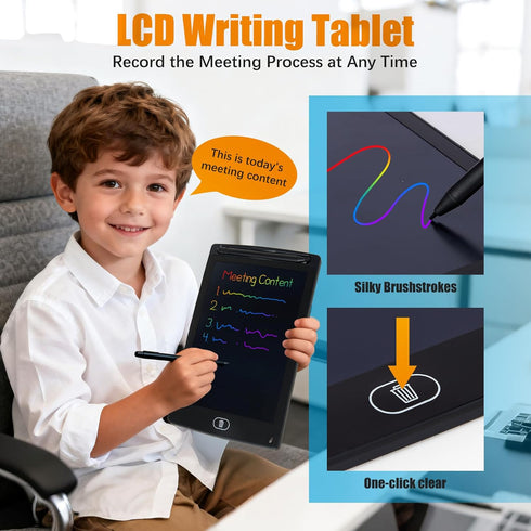Cleboen Set Headset, 3-5-7 Pretend Play Home Office for Kids Toy Laptop Computer, LCD Writing Tablet, Pop Fidget