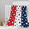YeeJu Patriotic Throw Blanket for Baby, 4th of July Memorial Day Soft Fleece Blanket, Red White Blue Star, 30x40