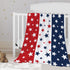 YeeJu Patriotic Throw Blanket for Baby, 4th of July Memorial Day Soft Fleece Blanket, Red White Blue Star, 30x40