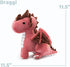 Bellzi Fire Dragon Plush Toy - Cute Stuffed Animal - Perfect Gift for Kids and Toddlers