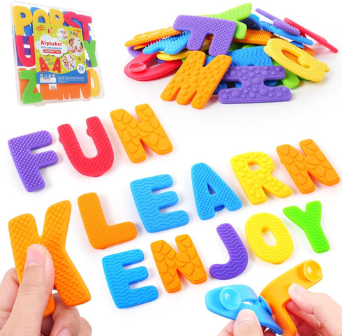 Sensory Alphabet Toys for Kids Toddler: Textured Fidget Toys with Sucion Cup