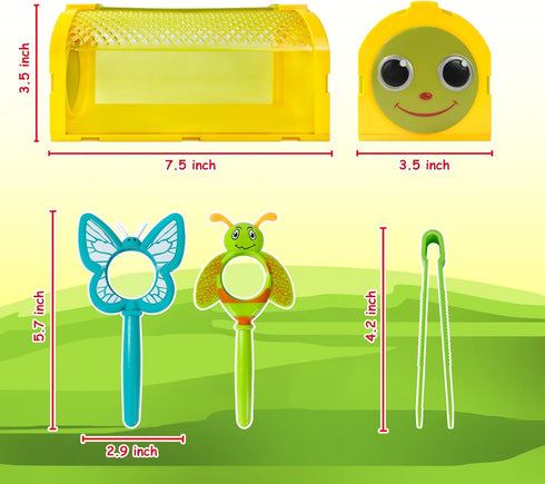 ESSENSON Bug Catcher Kit, Outdoor Explorer Toy Gift for Kids 3-8+, 2 Pcs Bug Cage with Whistles