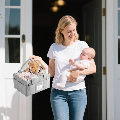 PaoveFor Essetials 11.8 6.3 9.0 inch Diaper Caddy Organizer, Newborn Must Haves, Baby Registry Search and Other Baby