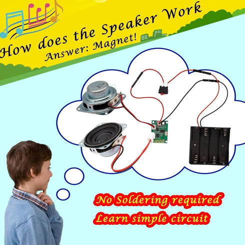 STEM Kits for Kids Age 8-14, Build Your Own Bluetooth Speaker Kit, Science & Puzzle Kits for Boys & Girls