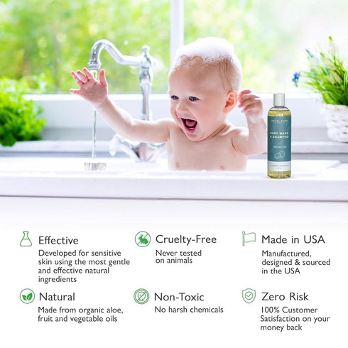 2-in-1 12oz 2Pk SoCal Suds & Company Organic Baby Shampoo and Body Wash - Castile Soap, Hypoallergenic, Sensitive Skin