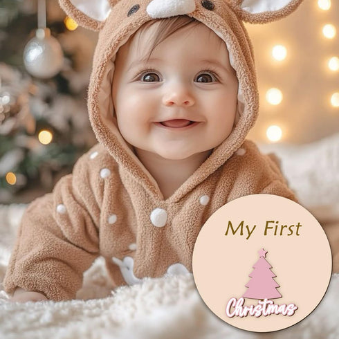 cephira 1-12 Monthly Baby Milestone Maker Discs, Baby Milestone Signs for Newborn Baby, Hello World Newborn Sign
