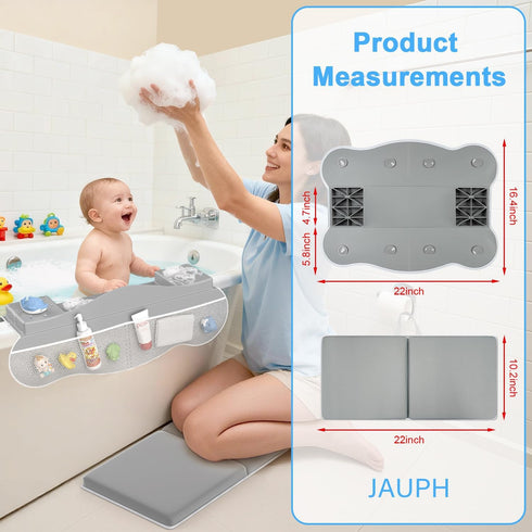 JAUPH Elbow Set, Bath Kneeler and Rest Pad Non-Slip Memory Foam Kneeling Pad & Silicone Arm Cushion with Toys