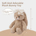 8'' Bunny Stuffed Animal Soft Rabbit Cuddly Toy Long - Eared Brown Plush Bunny with Cream Bow Plush Toys for Babies