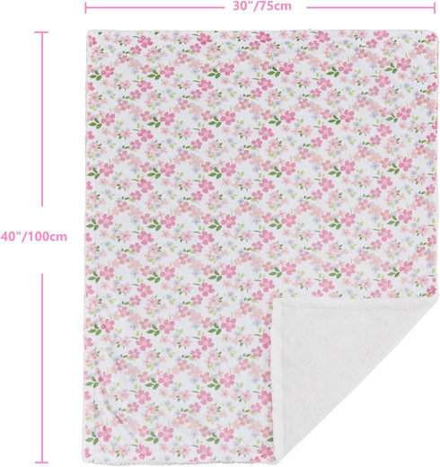 CREVENT 30''X40'' Cute Cozy Fluffy Warm Baby Blanket for Infants Toddlers, Baby Shower Gift - Wildflower