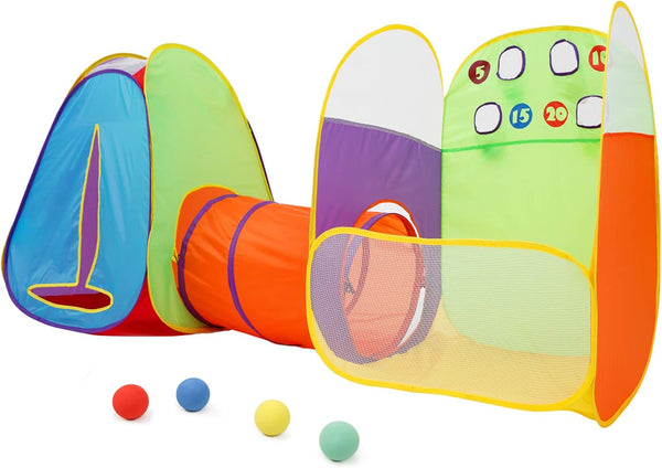 Kids Tent Fun Toss It Game Zone, 3-in-1 Pop Up Tent Play Tents for Indoor Outdoor, Great Game & Toy Gift for Children