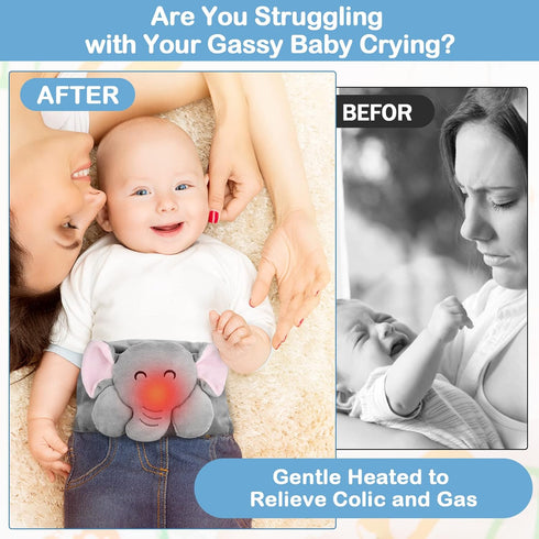 Tummy Upset Baby Colic and Gas Relief - Heigoeost Heated Wrap for Newborns Belly Relief by Soothing Warmth, Baby