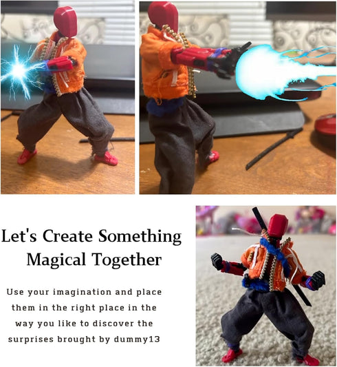 Pre-Assembly 3D Printed 5.54'' Dummy13 Action Figure - Multi-Jointed Tian13 Desktop Decoration, 12 in 1 Accessories