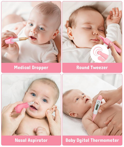 Trimmer Baby Healthcare and Grooming Kit, Electric Safety Nail Baby Nursery Kit, Newborn Care Kits with Hair Brush Comb