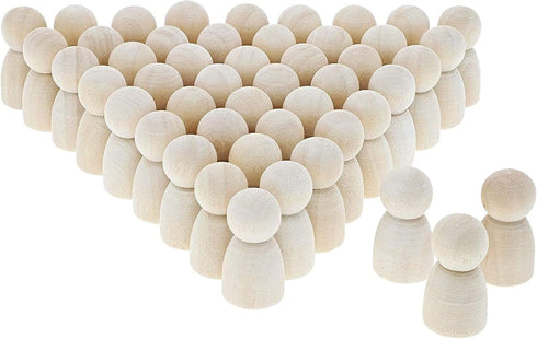 Bright Creations Wood Peg Dolls, Wooden Figures, 1.1 Inch, 50-Pack Mini Figures