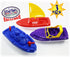 Set Sailboat Set 3 Pack Matty's Toy Stop Plastic Boats (Red), Speedboat (Purple) & Fireboat (Blue) Gift Bundle, Perfect