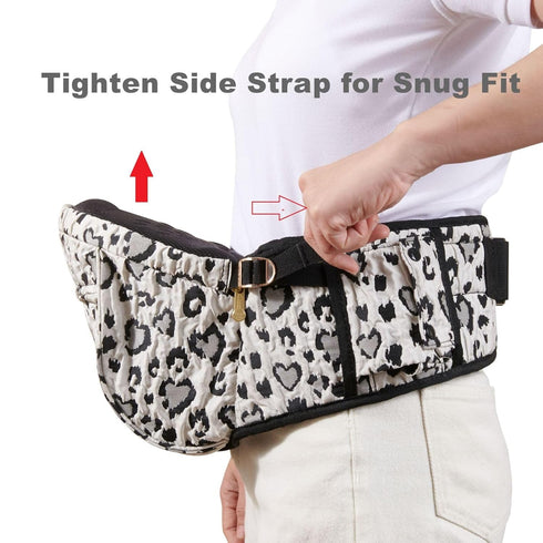 45lbs,Leopard Sunveno Baby Carrier with Hip Seat,Ergonomic Baby Hip Carrier,Front-Facing Baby Holder,Anti-Slip Seat