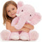 Tezituor 19.6 Inch Plush Elephant Stuffed Animal Giant Pink Elephant Toys Soft