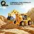 YySiRui 11" 1: 18 Ages3+ Excavator Toy, Scale, Rolling Wheels Inertia-Powered, HeavyDuty Plastic, with Lights