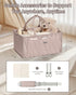 VKSAO Diaper Caddy Organizer Portable Storage Basket with Shoulder Strap & Stroller Hooks, Splashproof Quilted Nursery